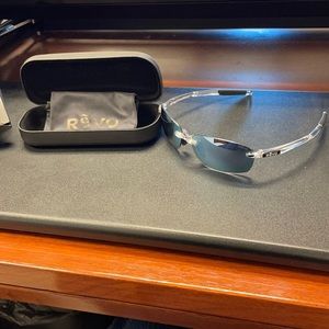 Revo descend fold shiny crystal blue water sunglasses.
